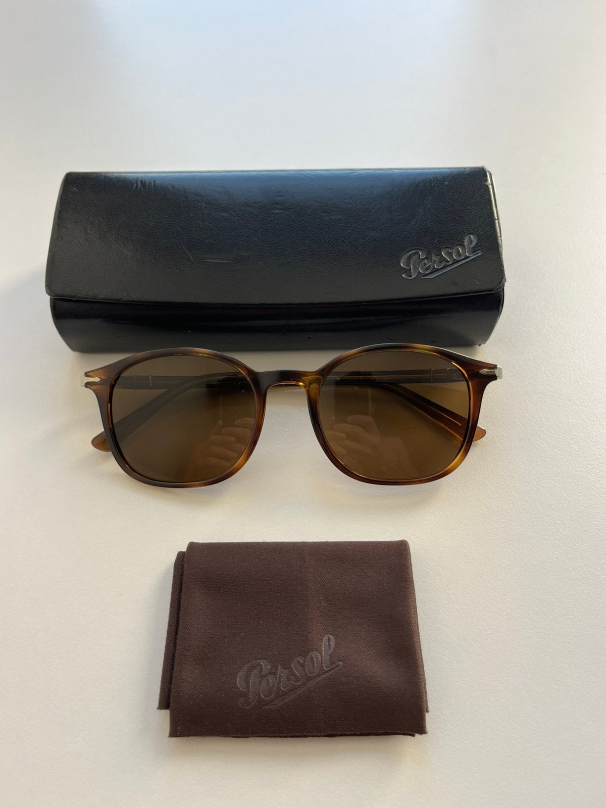 Persol Zonnebril 3182-S - Gepolariseerd - Compleet met Case, Overige merken, Zonnebril, Bruin, Ophalen of Verzenden