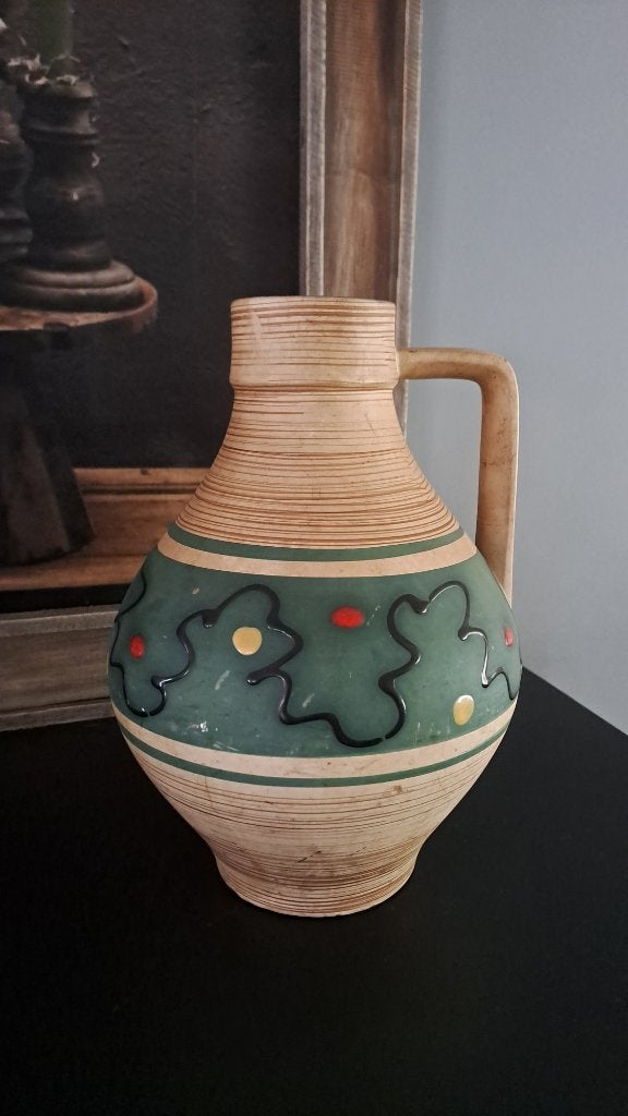 Antieke vintage Henkelvase 1508-28 Bay Keramik, Ophalen of Verzenden