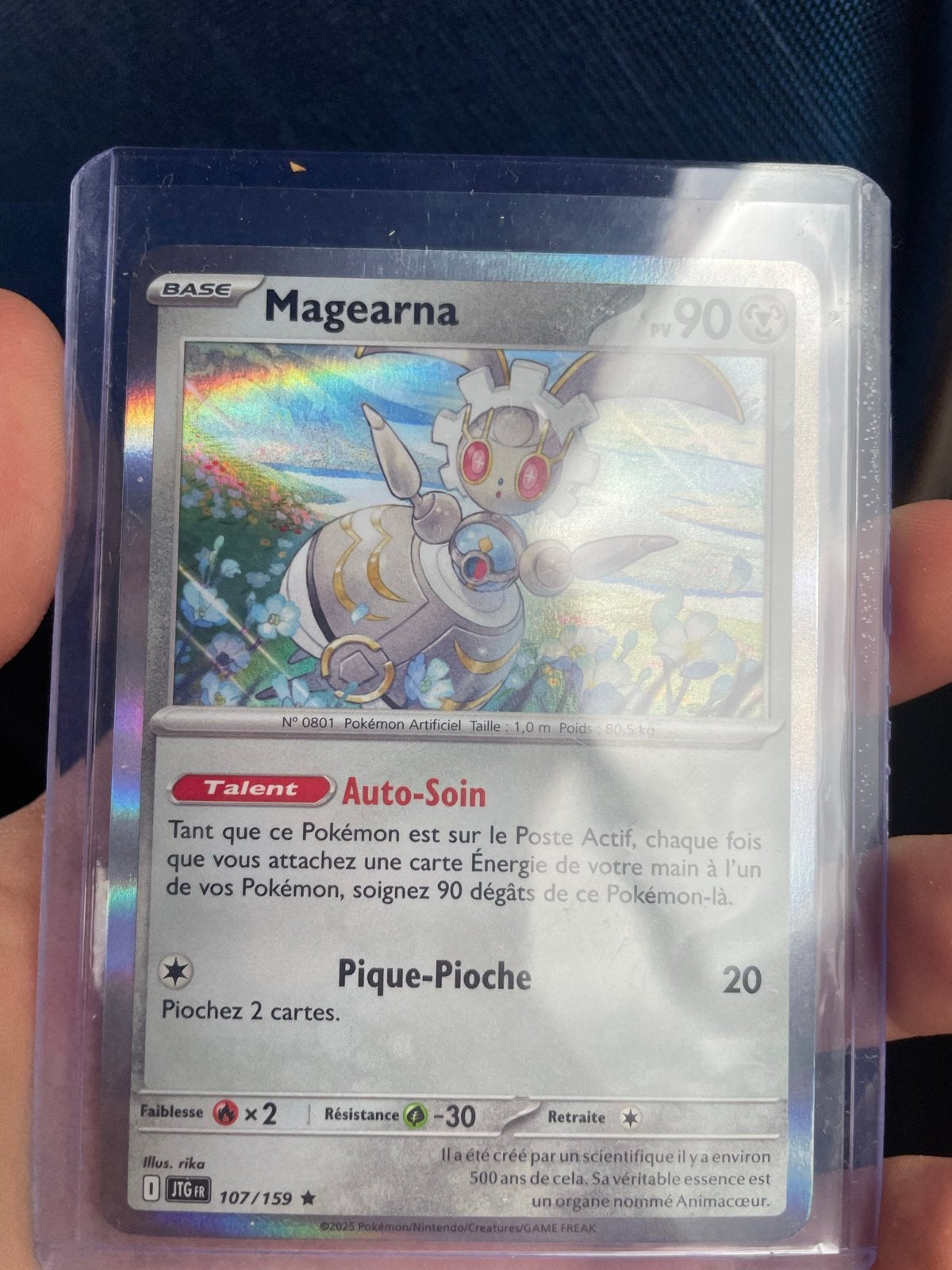 Magearna Pokémon kaart - JGR 107/159 Foil, Ophalen of Verzenden, Zo goed als nieuw, Losse kaart, Foil