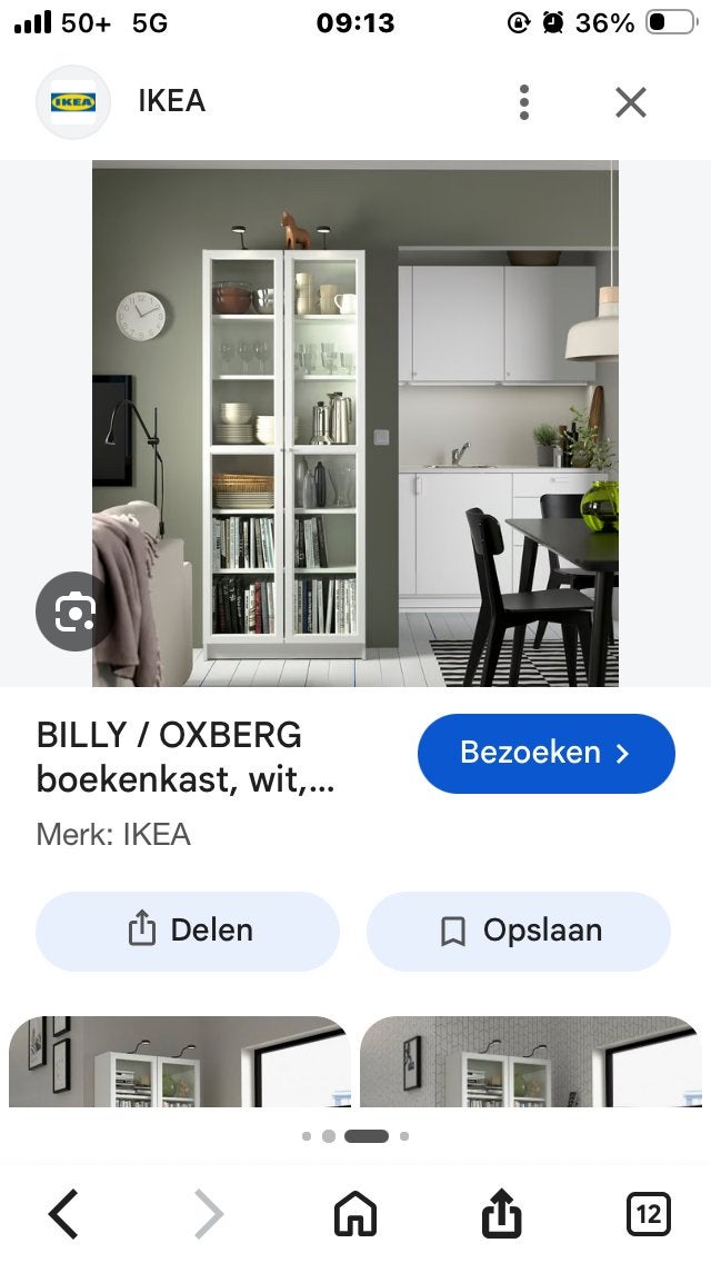 IKEA Billy/Oxberg vitrinekast en dichte kast, zwartbruin, Ophalen, Gebruikt, 200 cm of meer, 50 tot 100 cm