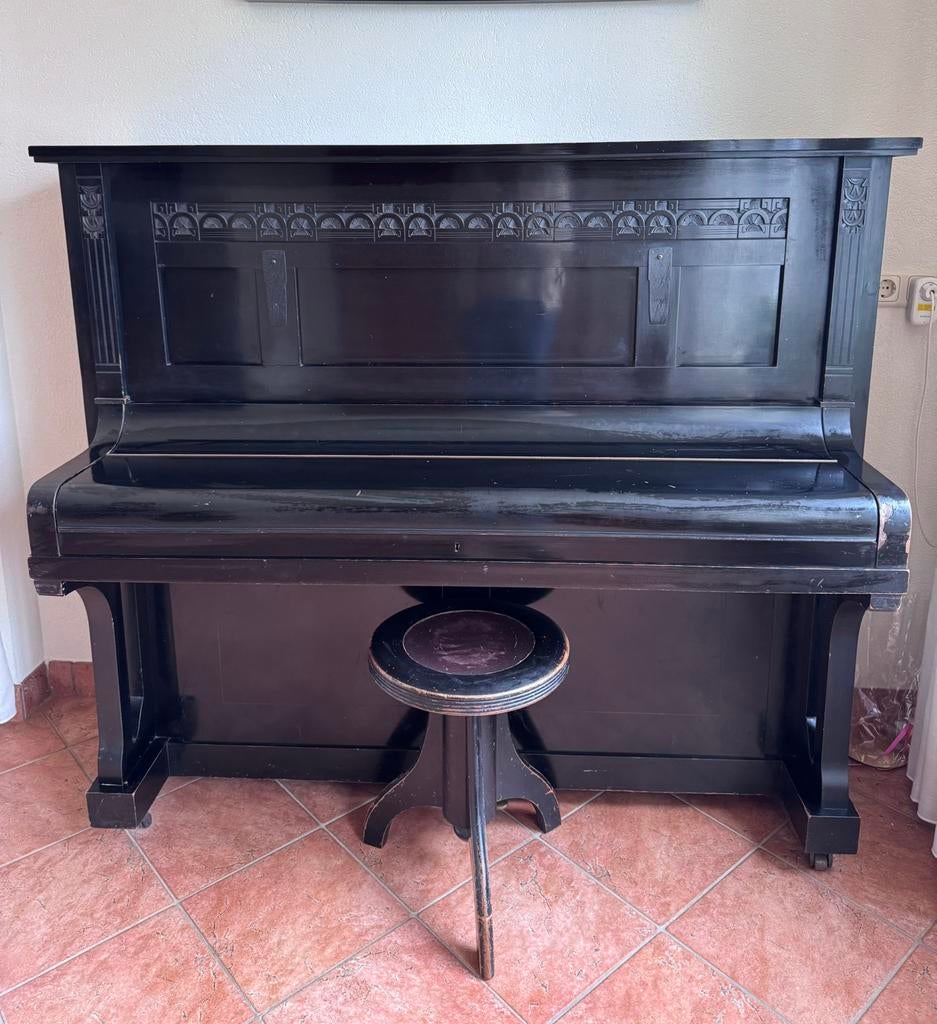 Klassieke Steinmüller&Co piano incl. kruk, Ophalen, Gebruikt, Zwart, Piano