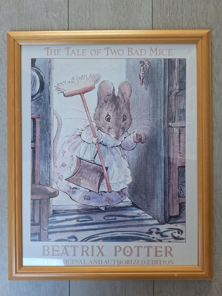 Leuke ingelijste prent Beatrix Potter
", Ophalen of Verzenden