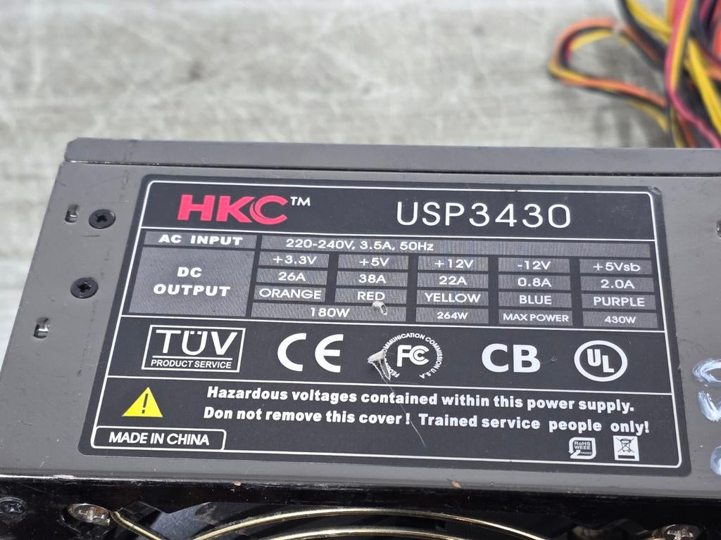 Hkc 430w max voeding psu power supply ups3430, Computers en Software, Ophalen of Verzenden, Gebruikt