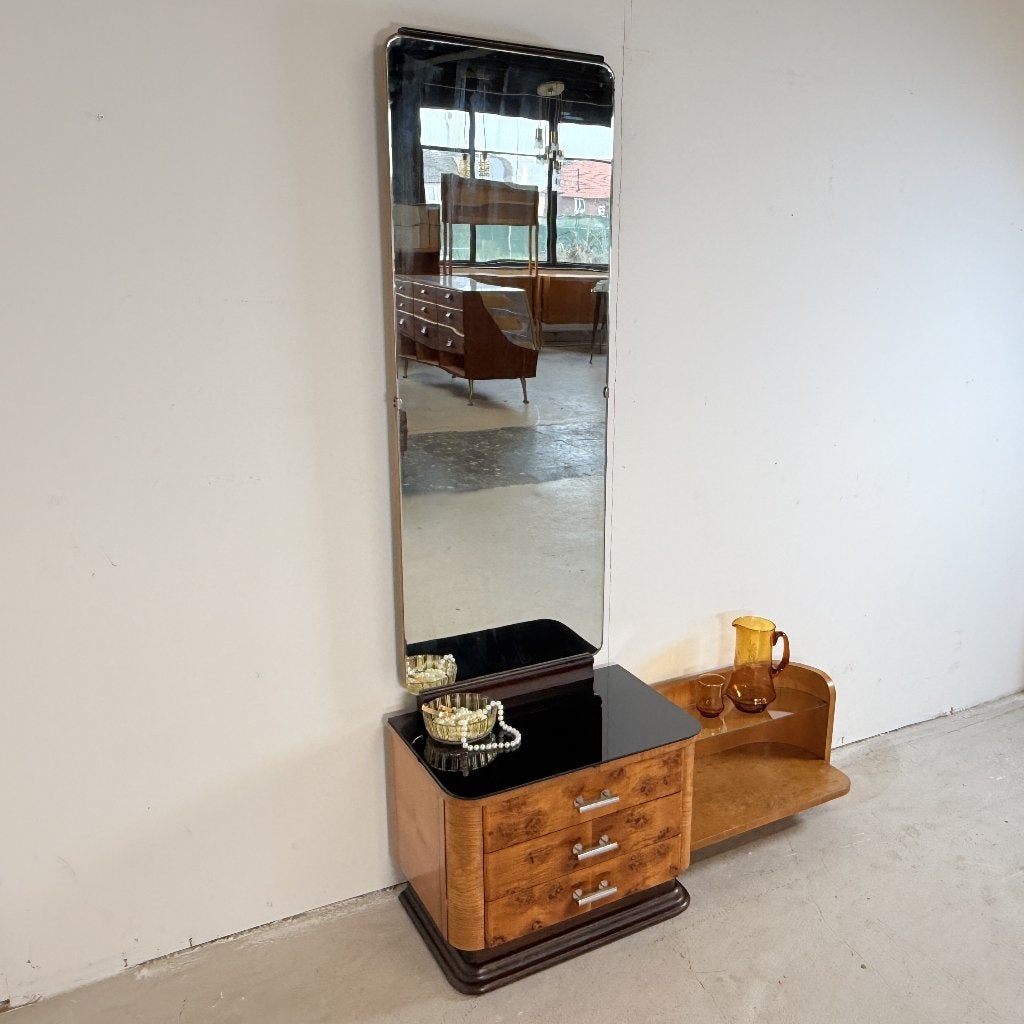 Vintage UP Závody Kaptafel in Wortelnoten, Jindřich Halabala, Huis en Inrichting, Gebruikt, 100 tot 150 cm, Art deco, Ophalen of Verzenden