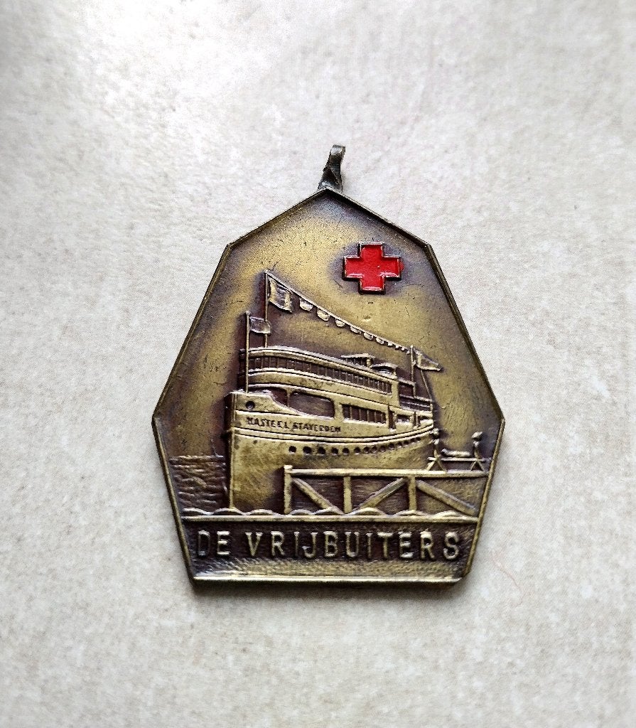 Medaille Penning - Rode Kruis - De Vrijbuiters - Schip Boot, Ophalen of Verzenden, Overige materialen, Nederland