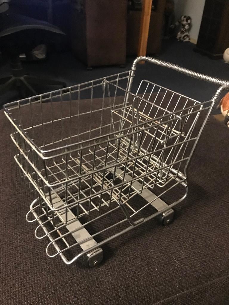 Winkelwagentje, Mini ,Chroom, retro. Vintage metaal., Ophalen of Verzenden, Overige typen