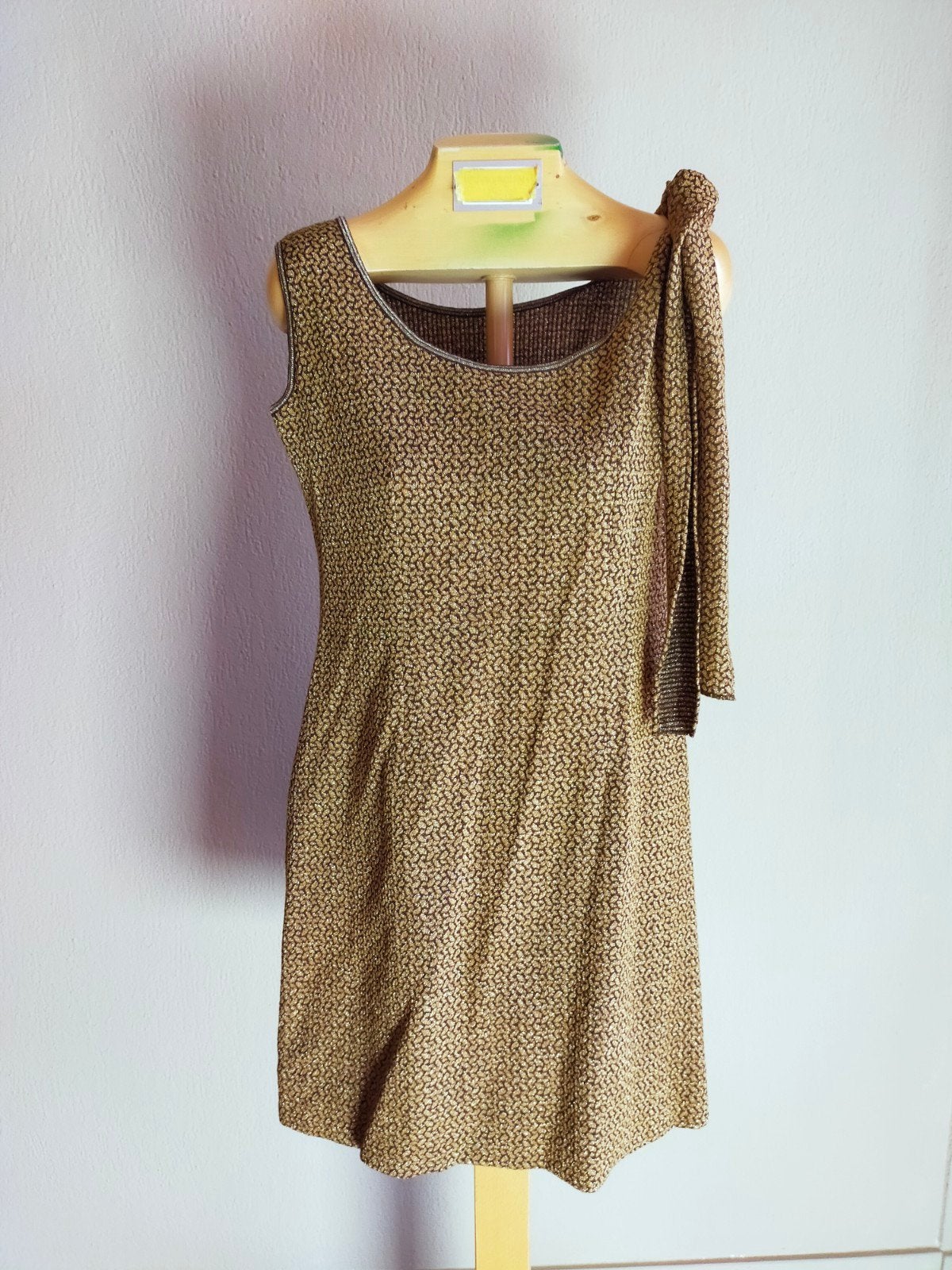 Vintage jaren '70 mini jurk - Maat 38, Kleding | Dames, Maat 38/40 (M), Bruin, Ophalen of Verzenden, Gedragen