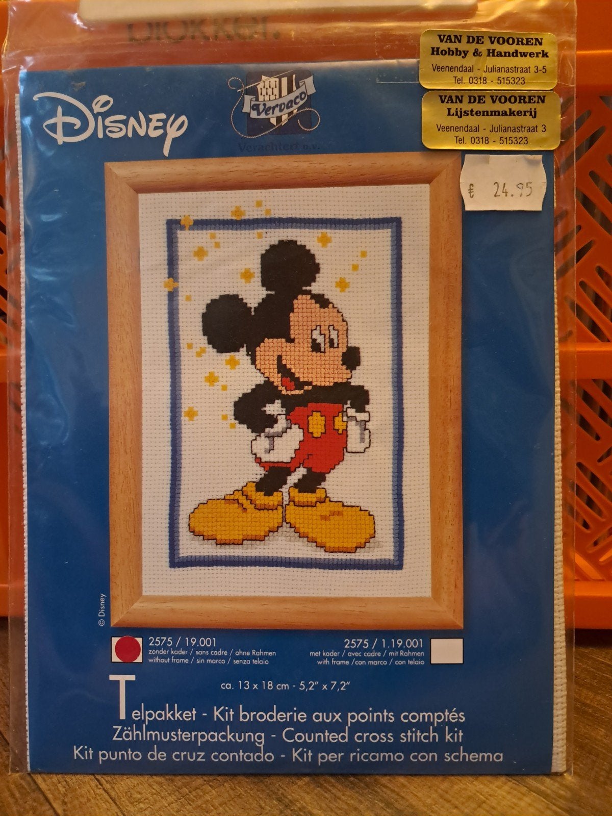 Borduurpakket Disney Mickey Mouse Telpakket - Geborduurd Kru, Ophalen of Verzenden, Nieuw, Handborduren, Borduurpakket