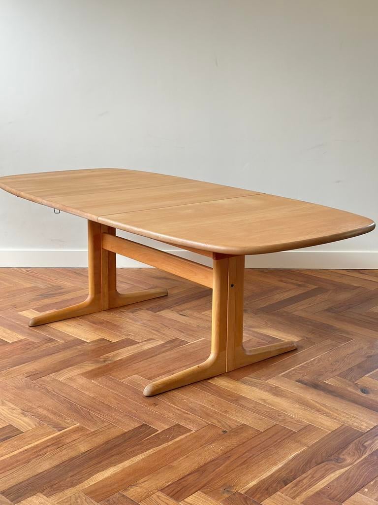 Vintage uitschuifbare tafel hout Deens Skovby jaren 50/60/70, Huis en Inrichting, Tafels | Eettafels, Ophalen, Gebruikt, 200 cm of meer
