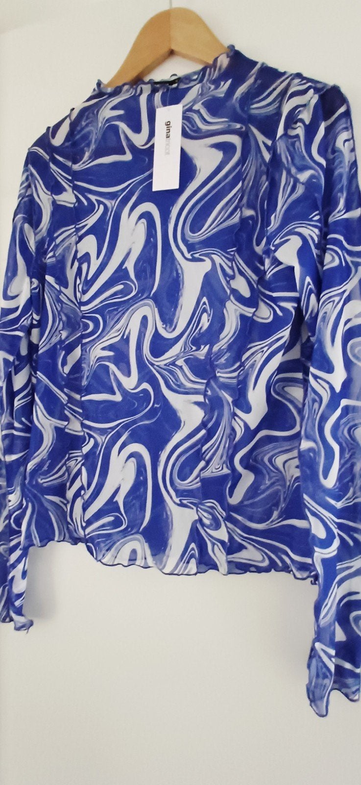 Ginatricot Rebecca Mesh Dames Top Royal Blue, Maat 46/48 (XL) of groter, Nieuw, Gina, Meerkleurig