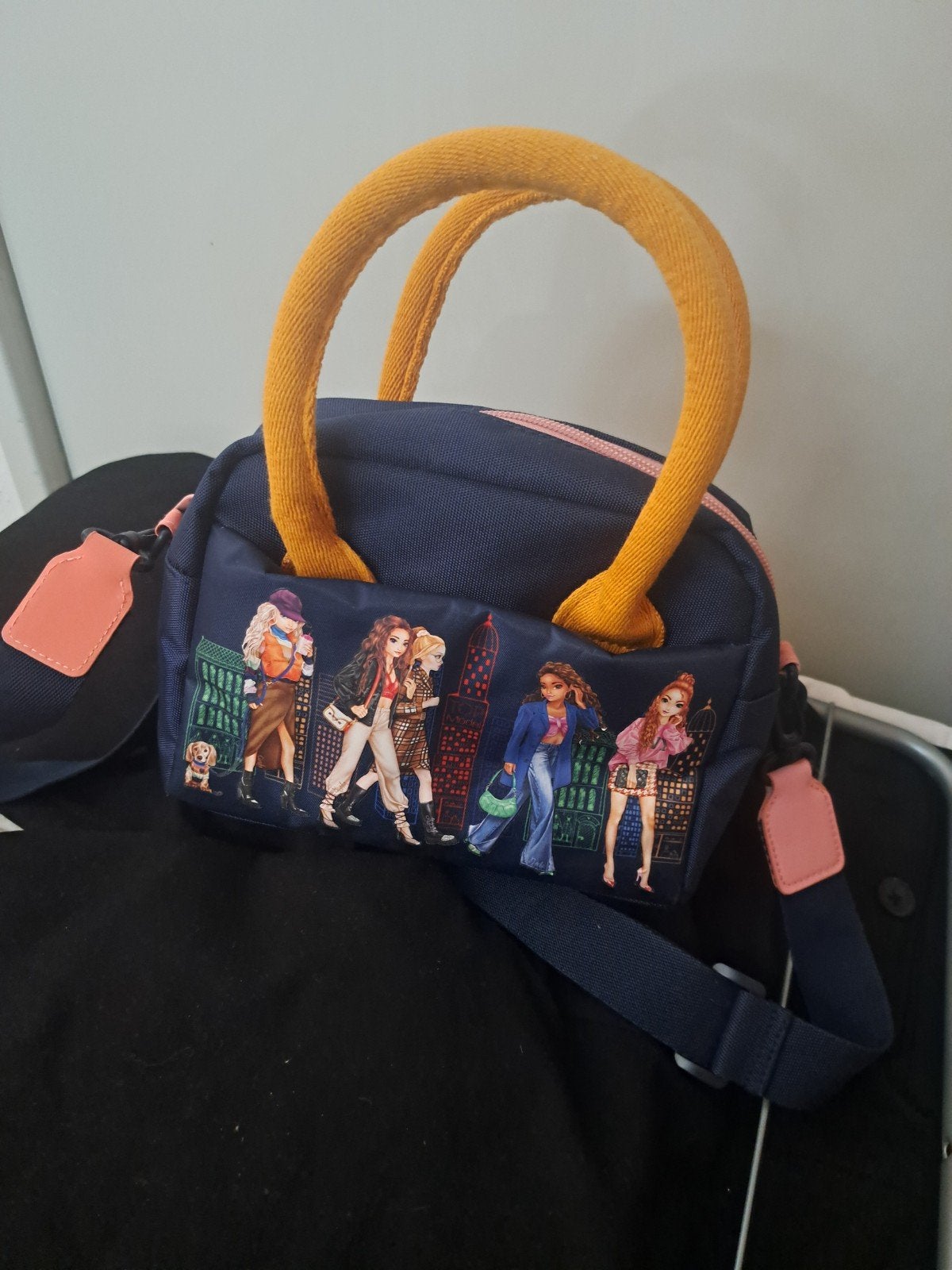 TOPModel Schoudertasje - Blauw met Oranje Hengsels, Ophalen of Verzenden, Nieuw, Blauw, Schoudertasje