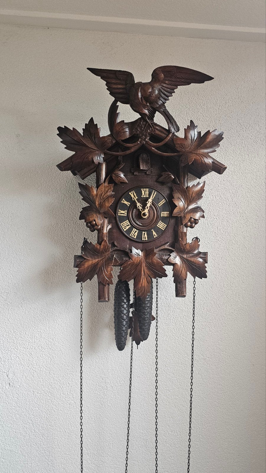 Antieke Koekoeksklok - Handgesneden Hout, Ophalen of Verzenden