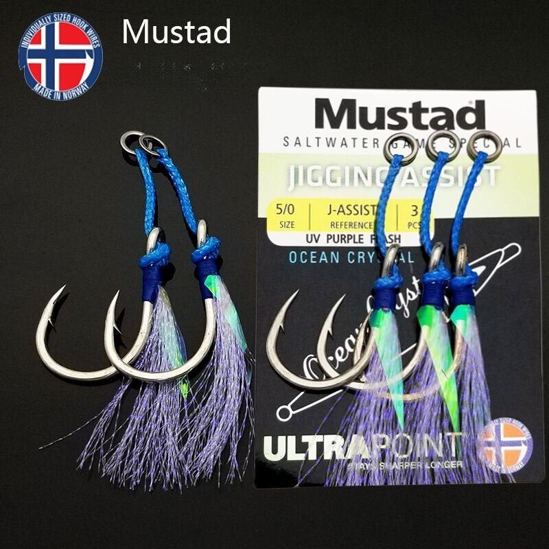 Mustad SaltWater Game Jigging Assist Hooks 7/0 5/0 3/0., Ophalen of Verzenden, Nieuw, Haak