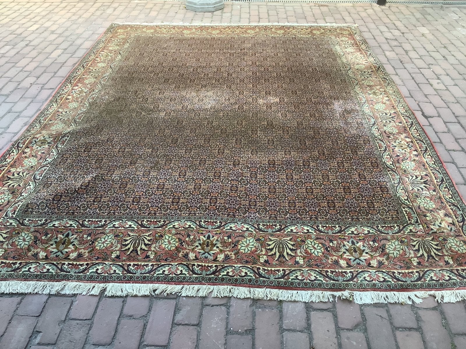 Groot Perzisch tapijt, roodbruin, 342 x 254 cm, Ophalen, Gebruikt, 200 cm of meer, Rechthoekig