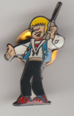 Vintage mobiel en Sjors (of Sjimmie ) strip-tekenfilm pin, Verzenden, Zo goed als nieuw, Overige onderwerpen