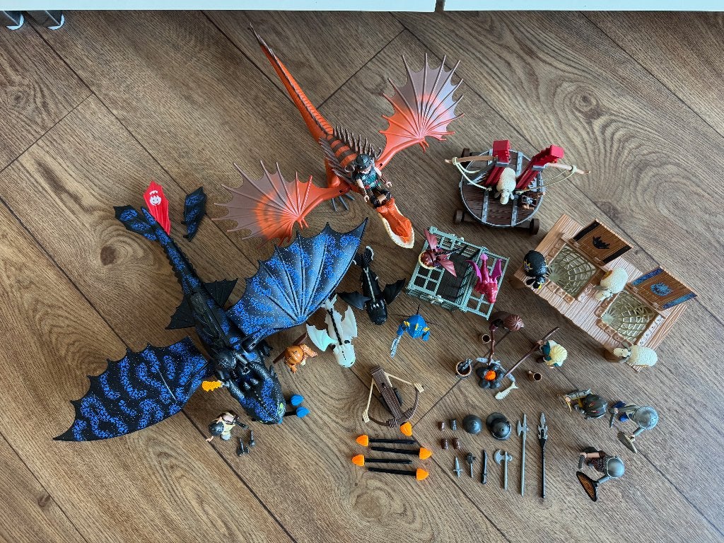Playmobil Dragons: Grote set met draken en figuren, Gebruikt, Losse onderdelen, Overige typen, Ophalen of Verzenden