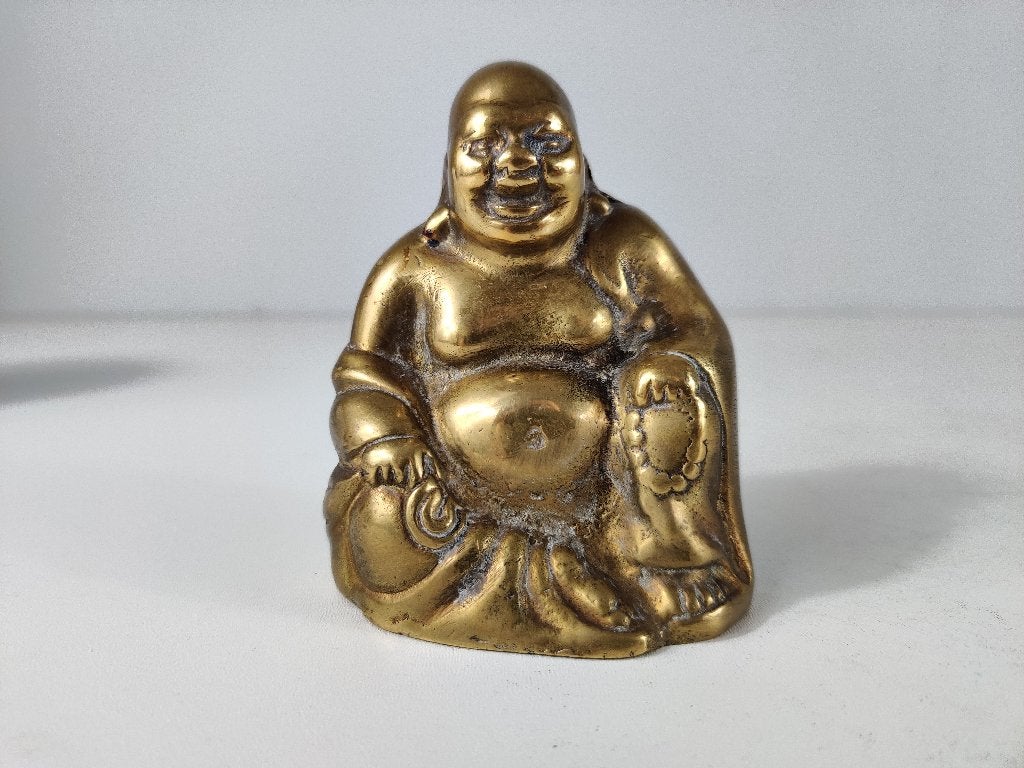 Hotei lachende Boeddha, messing, China, midden 20e eeuw, Ophalen of Verzenden