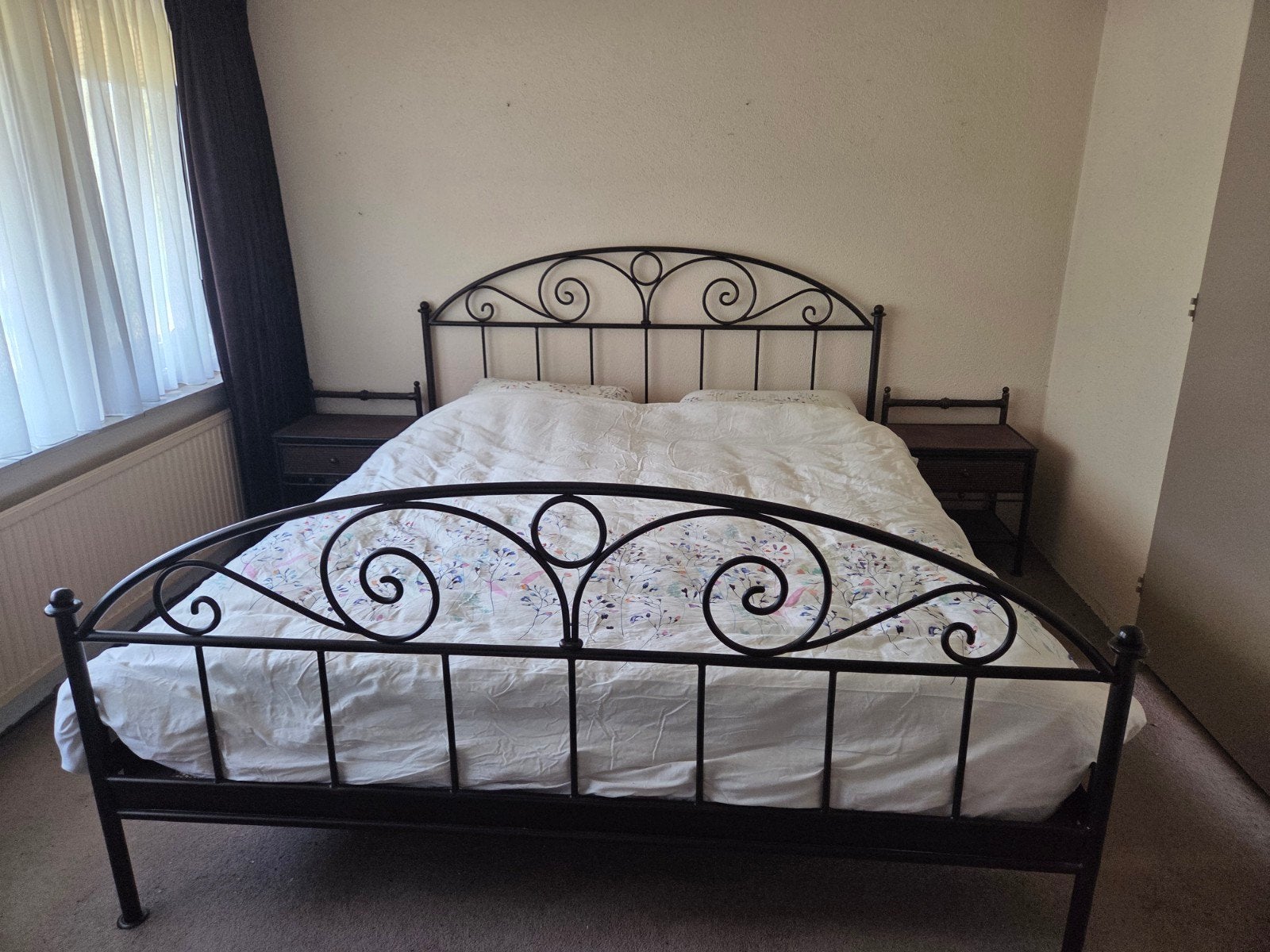 Ledikant 180x210 met Auping spiralen en nachtkastj, Huis en Inrichting, Ophalen, Gebruikt, 210 cm, Romantisch