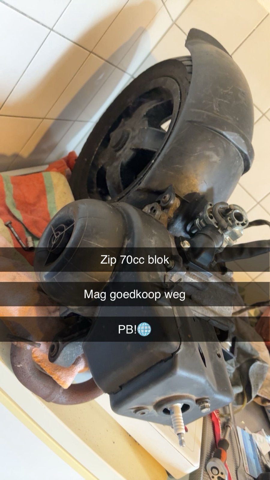 Zip 70cc blok TPR, Ophalen of Verzenden, Zo goed als nieuw, Blok, Piaggio