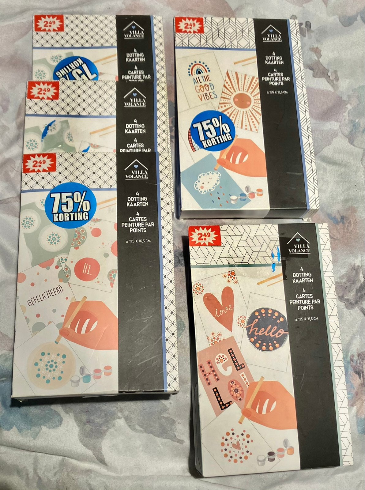 4 Dotting kaarten set nw, Ophalen of Verzenden, Nieuw, Overige thema's, Blanco kaart of Basiskaart