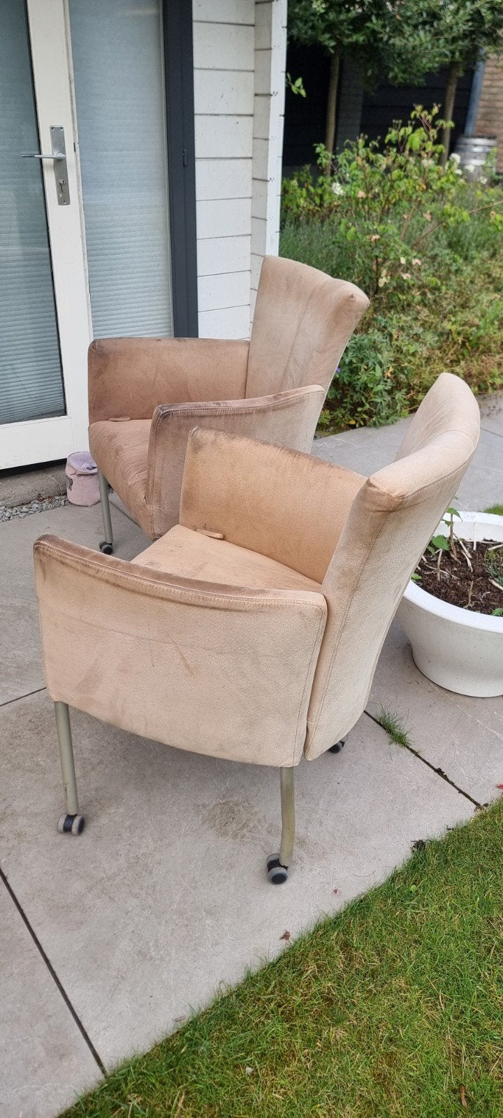 6 Lekkere fauteuils op wieltjes, Ophalen, Confortabel, Minder dan 50 cm, Gebruikt