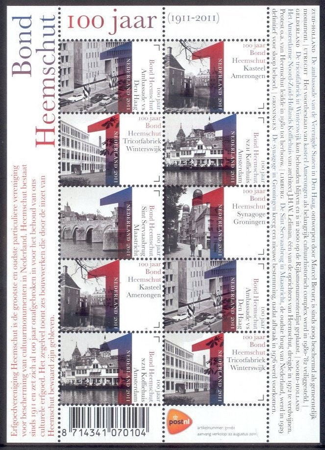 Nederland postfris nominaal 2011 NVPH nr. V2850-2855, Postzegels en Munten, Postzegels | Nederland, Ophalen of Verzenden, Na 1940