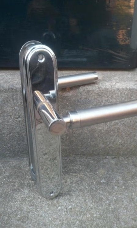 Set chromen deurkruk chroom deurklink deur krukken, Ophalen of Verzenden, Zo goed als nieuw, Chroom, Klink of Kruk
