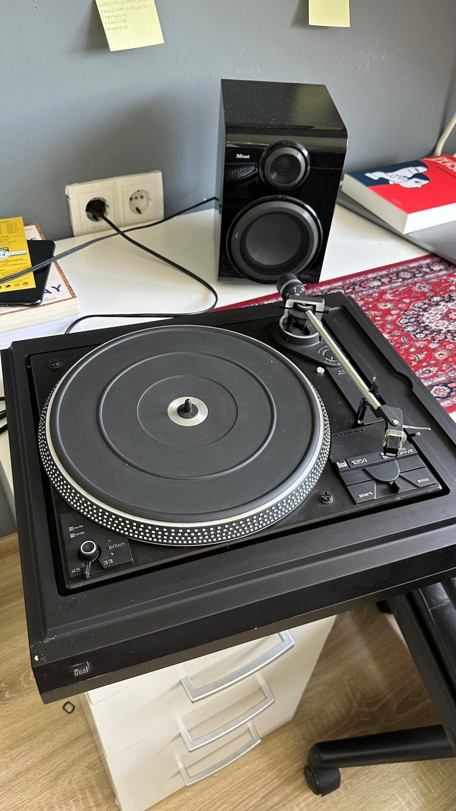 Platenspeler + speaker, Audio, Tv en Foto, Platenspelers, Ophalen of Verzenden, Gebruikt, Platenspeler, Dual