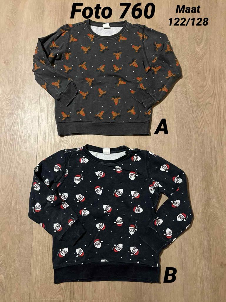 Kerst trui hema jongen maat 122 / 128 zgan *foto 760*, Ophalen of Verzenden, Zo goed als nieuw, Jongen, Shirt of Longsleeve