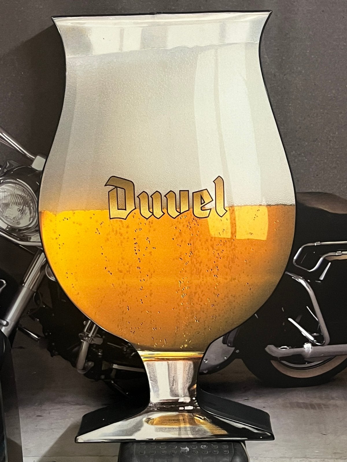 TEAB Pracht Duvel bierglas lichtbak ; werkt!, Ophalen, Gebruikt, Bierglas