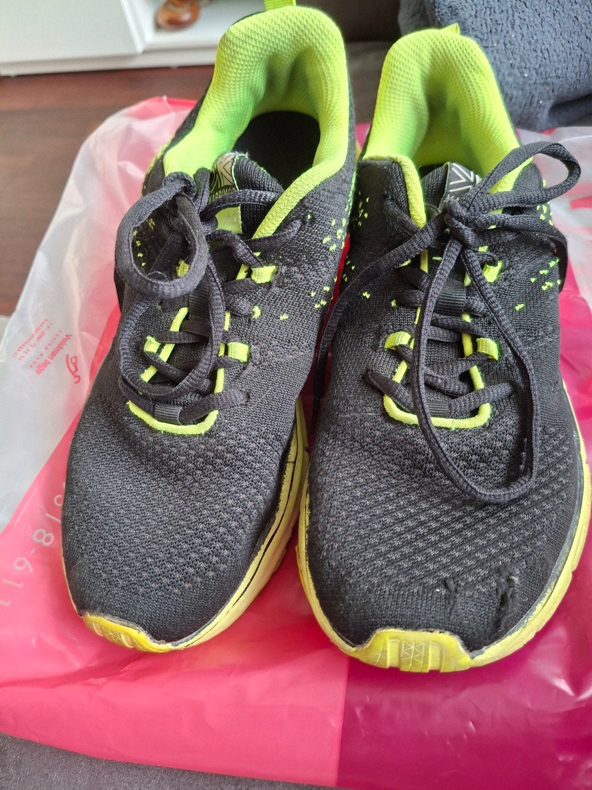 Karrimor hardloopschoenen zwart/lime - Maat 39, Sport en Fitness, Overige merken, Gebruikt, Hardloopschoenen, Ophalen of Verzenden