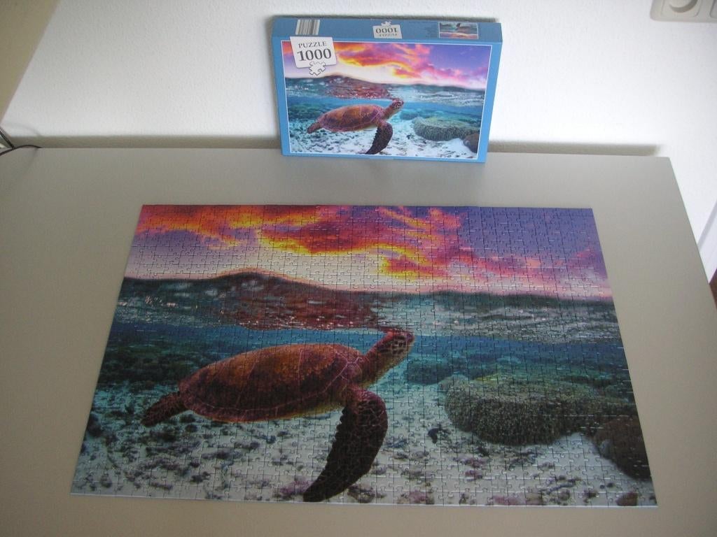 Legpuzzel (Schilpad) 1000 st. compleet zgan., Ophalen, 500 t/m 1500 stukjes, Zo goed als nieuw, Legpuzzel