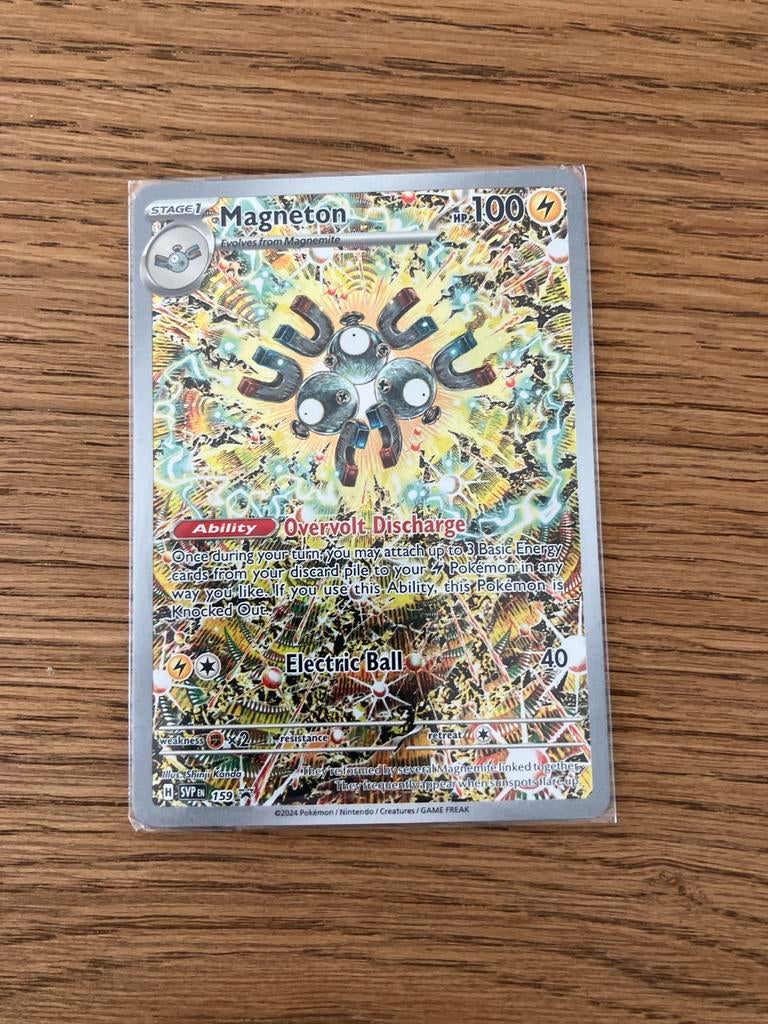 Magneton Pokémon Kaart SVP 159 Shiny Treasure EX, Ophalen of Verzenden, Zo goed als nieuw, Losse kaart, Foil