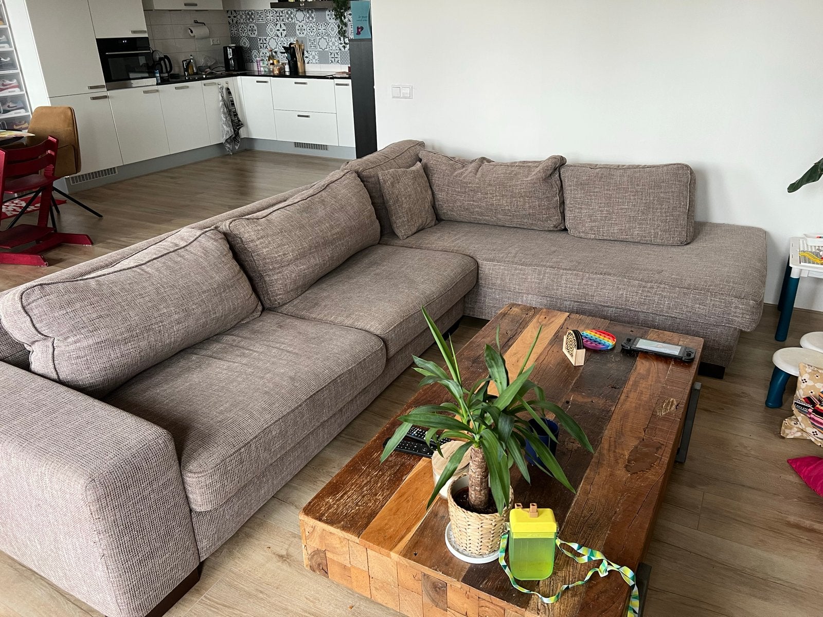 Goossens Hoekbank, Huis en Inrichting, Ophalen, Zo goed als nieuw, Hoekbank, Stof