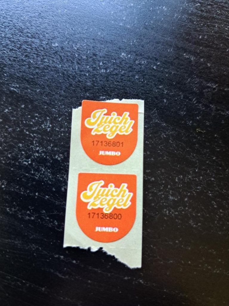 Juichzegel Jumbo 2x, Jumbo, Ophalen