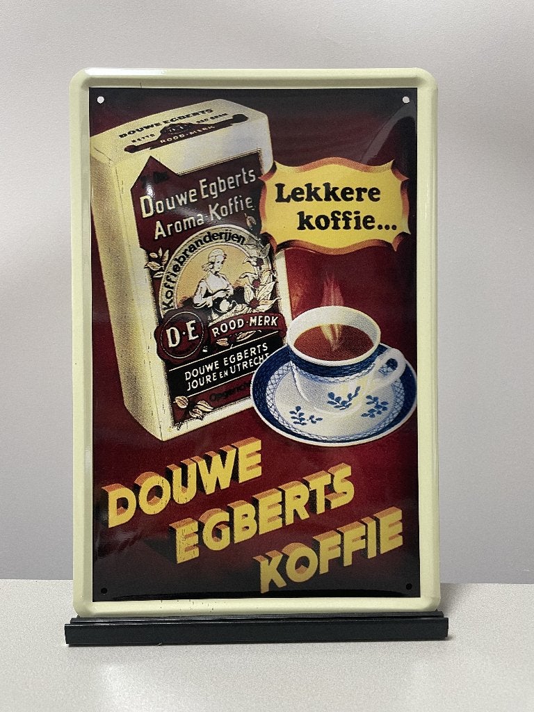 Douwe Egberts Koffie metalen reclamebord (Old Look), Www.pand50.nl, Reclamebord, Ophalen of Verzenden, Printer 29B Coevorden