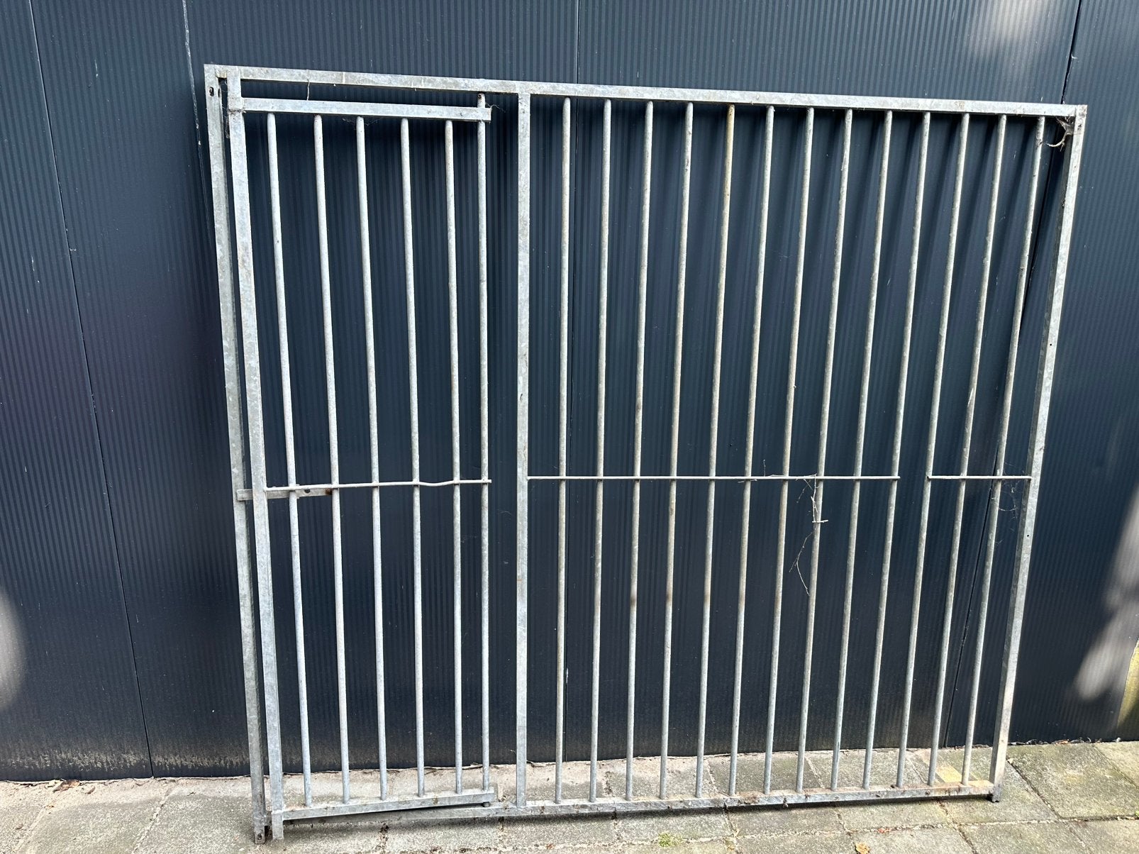 Kennel paneel met deur gegalvaniseerd, Dieren en Toebehoren, Hondenhokken, Ophalen, Zo goed als nieuw, 110 cm of meer, 100 cm of meer