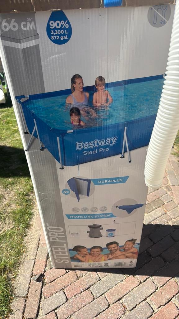 Bestzway zwembad met pomp, Ophalen, Minder dan 80 cm, Opzetzwembad, Rechthoekig
