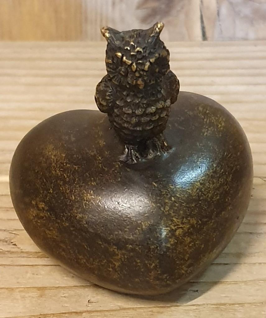URN met UIL / brons / as urn / URN, Nieuw, Info@huisentuindecoratiemarie.nl, Huis en tuin decoratie marie, Peize