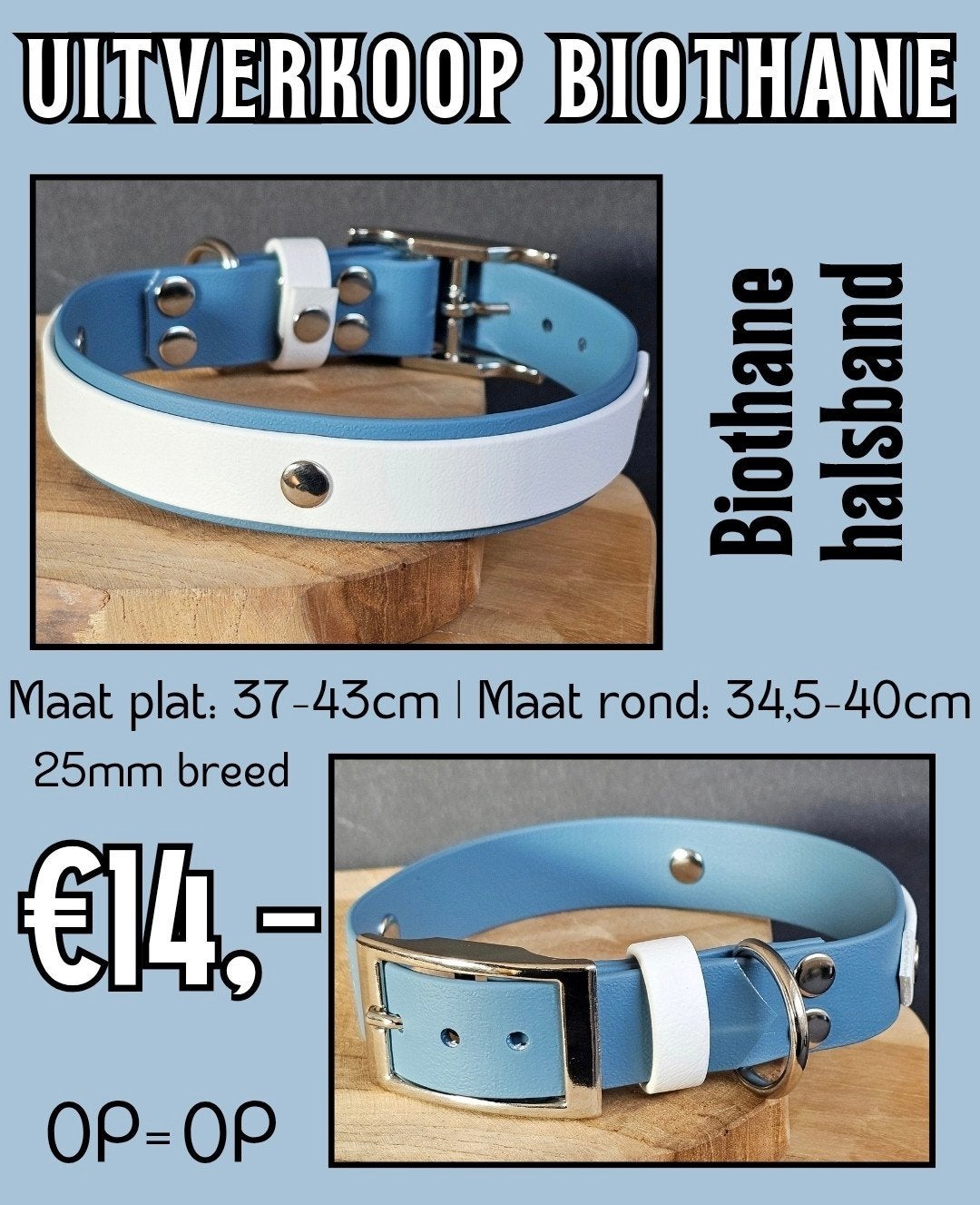 Nieuwe Biothane halsband | Hond | Handgemaakt, Verzenden, Handgemaakt, Nieuw