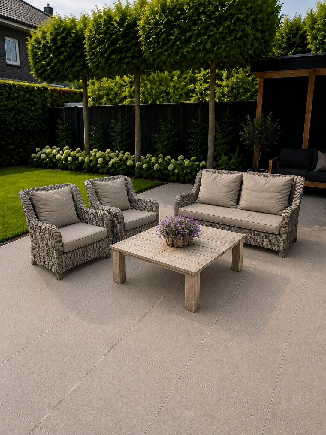 Borek Savannah Loungeset Tuinset, Tuin en Terras, Tuinsets en Loungesets, Ophalen, Zo goed als nieuw, Wicker, Bank