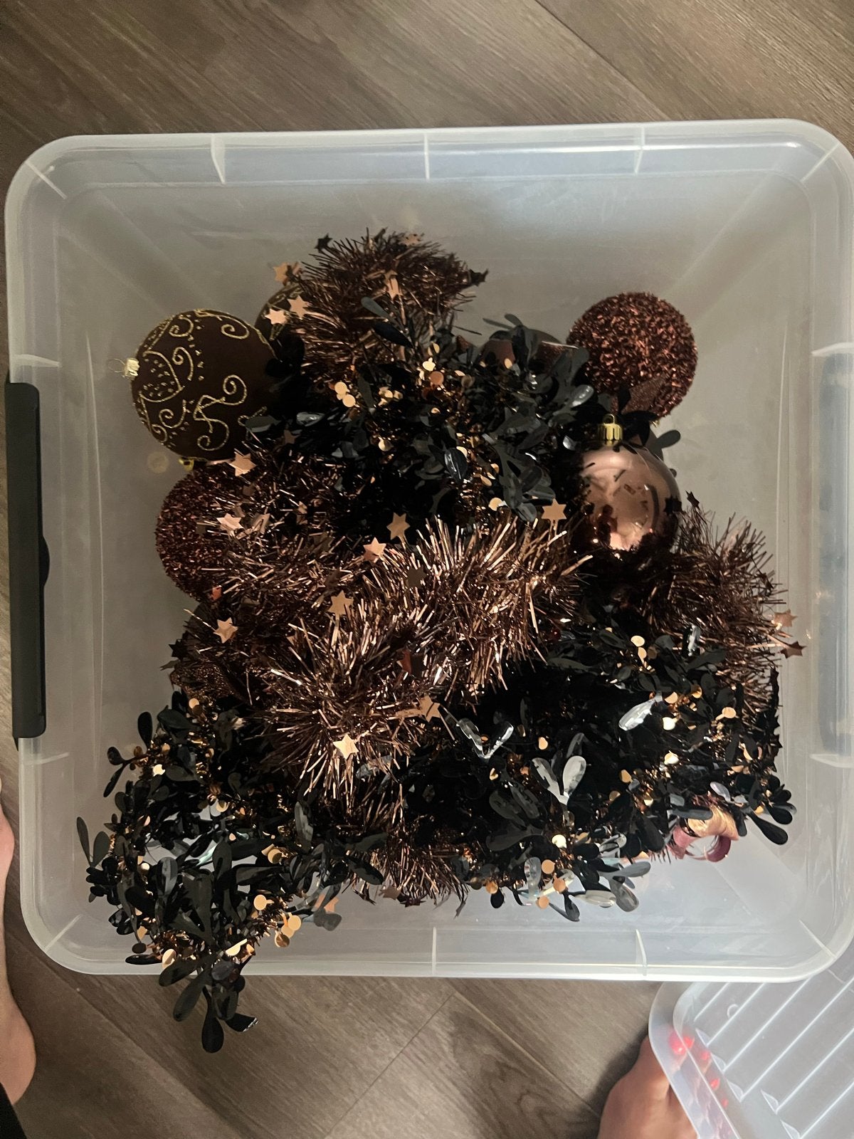 Bruine kerstversiering, kerstballen, Ophalen, Gebruikt