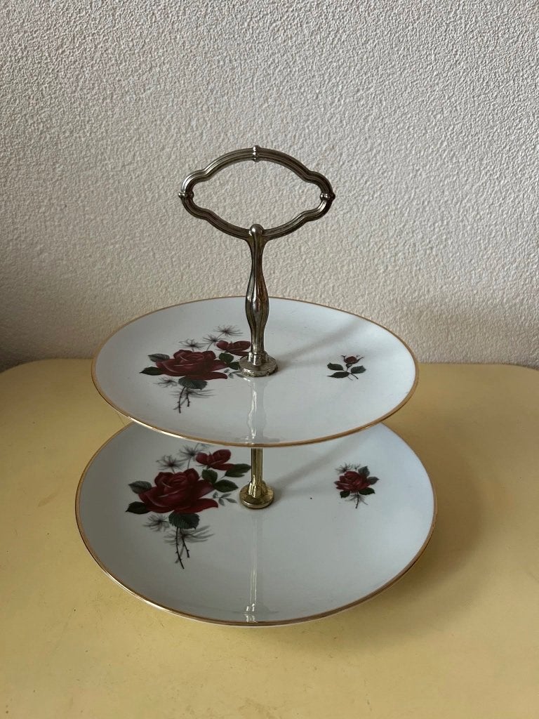 Vintage Etagere - Bavaria Germany Porselein - Rozen, Ophalen of Verzenden