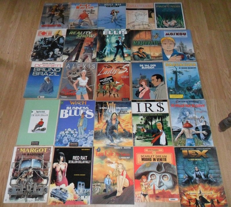 Partij Collectie v 25 THRILLER Crimi DETECTIVE Aktie Strips, Meerdere stripboeken, Ophalen of Verzenden, Zo goed als nieuw