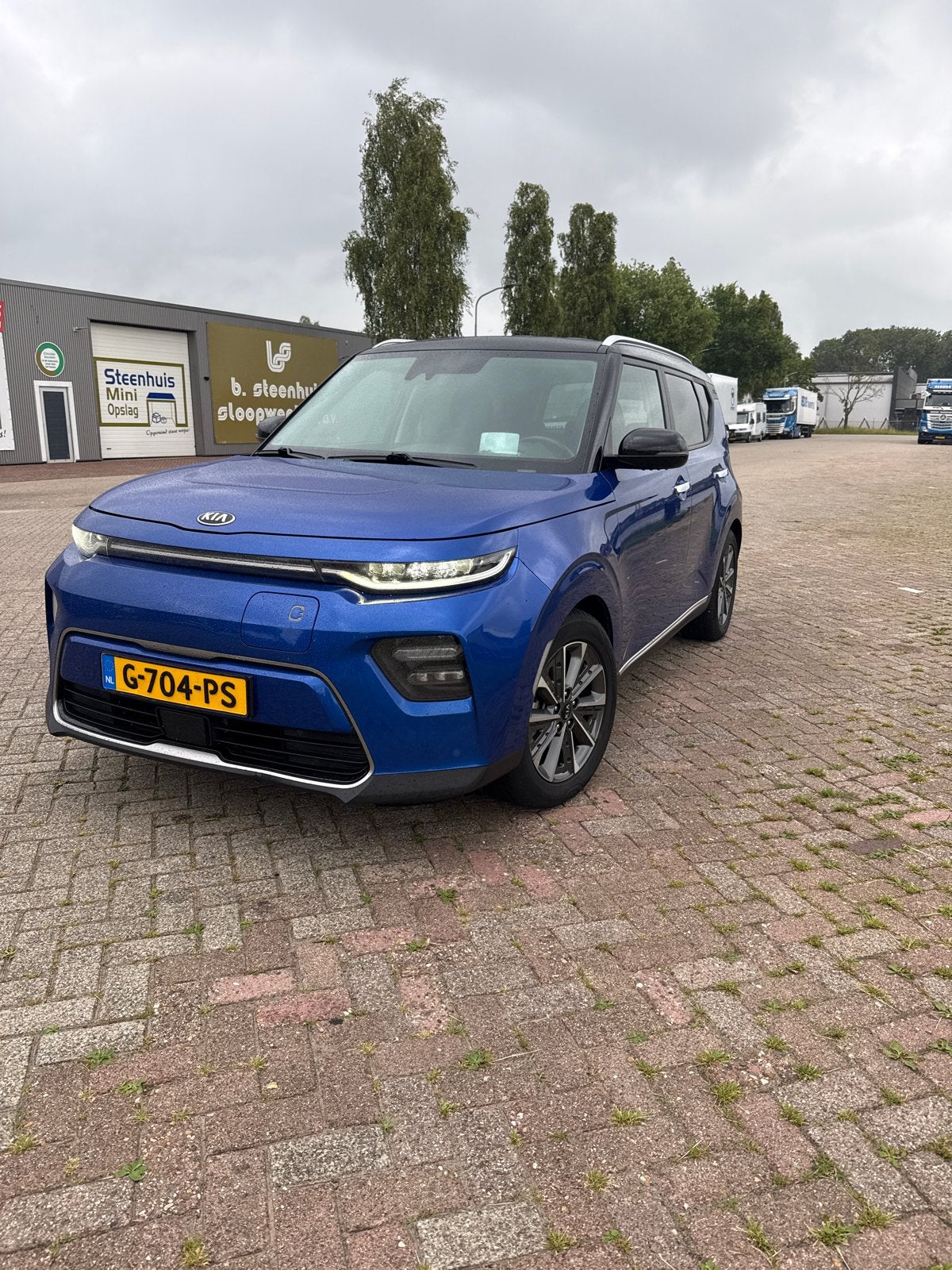 Kia e-Soul 64kWh / 204pk / 2019 Blauw, Auto's, Lichtsensor, 80 kWh, Leder en Stof, Elektrisch