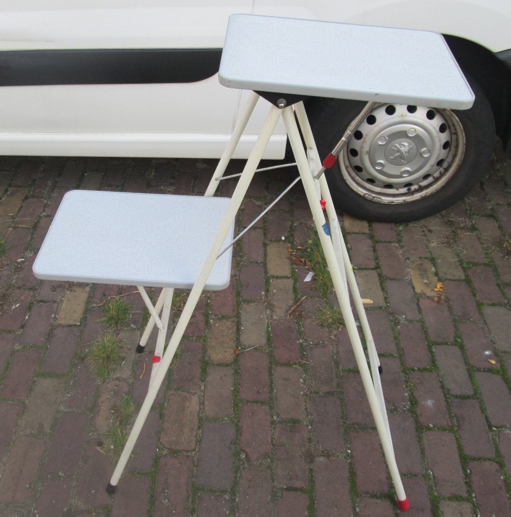 Mooi Retro Projectie Tafel in metaal en hout, Ophalen of Verzenden, Huis en Inrichting