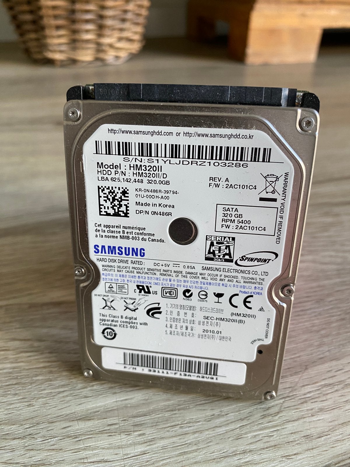 Samsung HM320II 320GB 2.5” interne HDD 5400rpm, Intern, Gebruikt, 320 GB, Ophalen of Verzenden