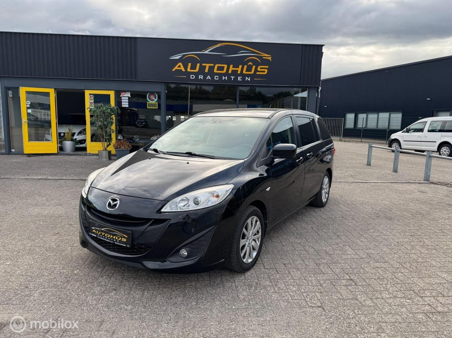 Mazda 5 2.0 GT-M leer 7 persoons airco lm velgen el ramen 10, Auto's, Gebruikt, Zwart, 4 cilinders, 150 pk