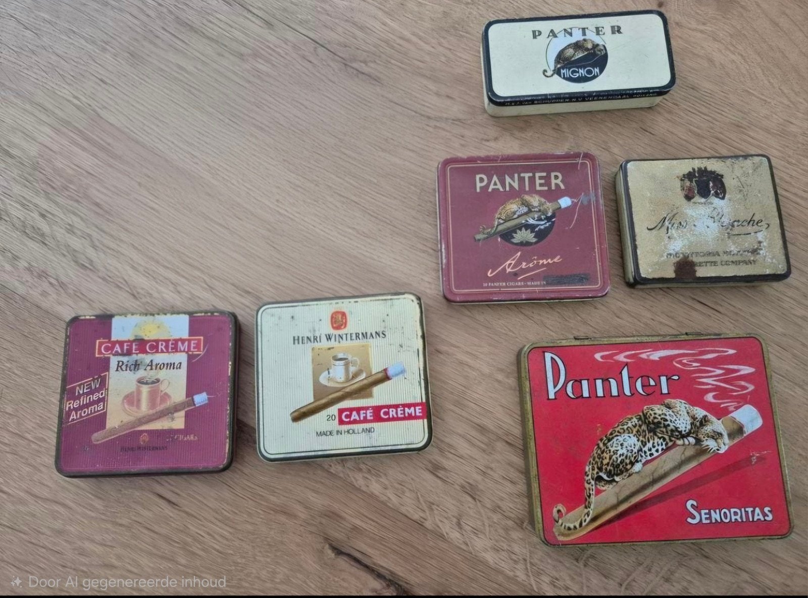 Vintage sigarenblikken en sigarettenblikken (6 stuks), Verzamelen, Ophalen of Verzenden, Gebruikt, Overige
