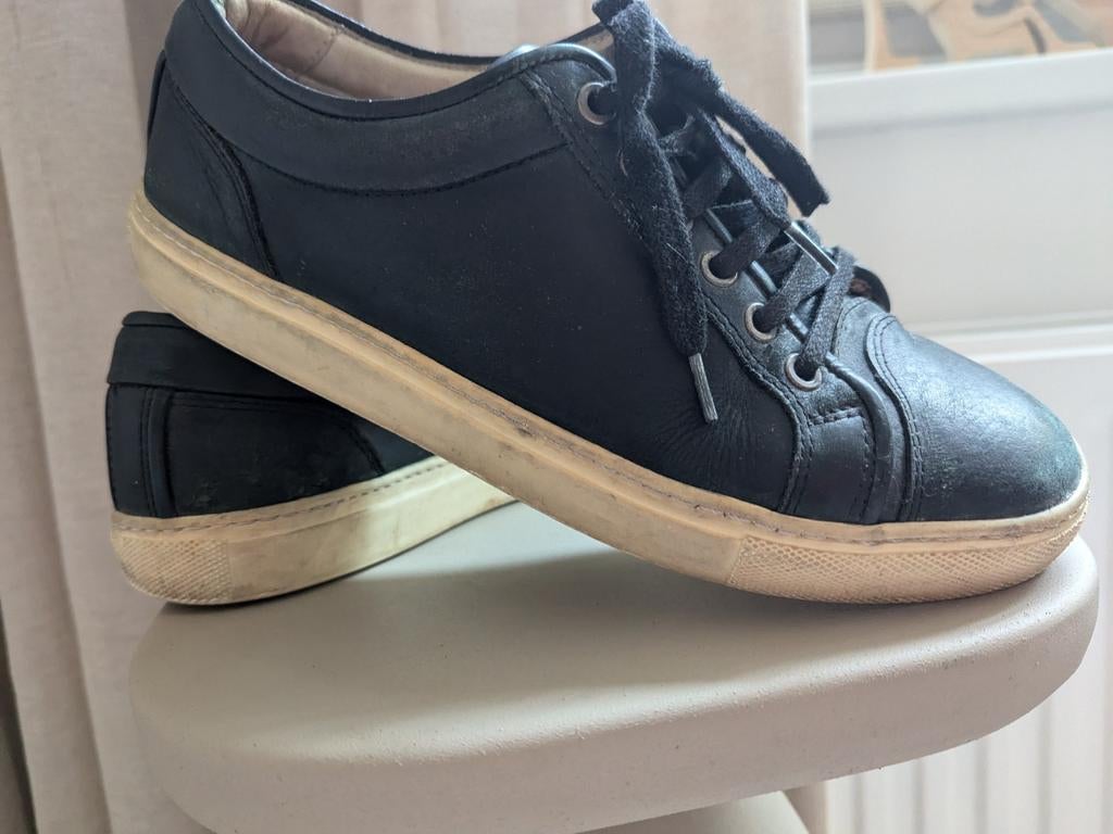 ETQ sneakers zwart/donkergroen leer maat 40, Ophalen of Verzenden, Sneakers of Gympen, ETQ, Gedragen